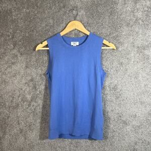 J.Crew Classic Shell Sweater Womens 2XS XXS Blue Sleeveless Cotton Knit Top